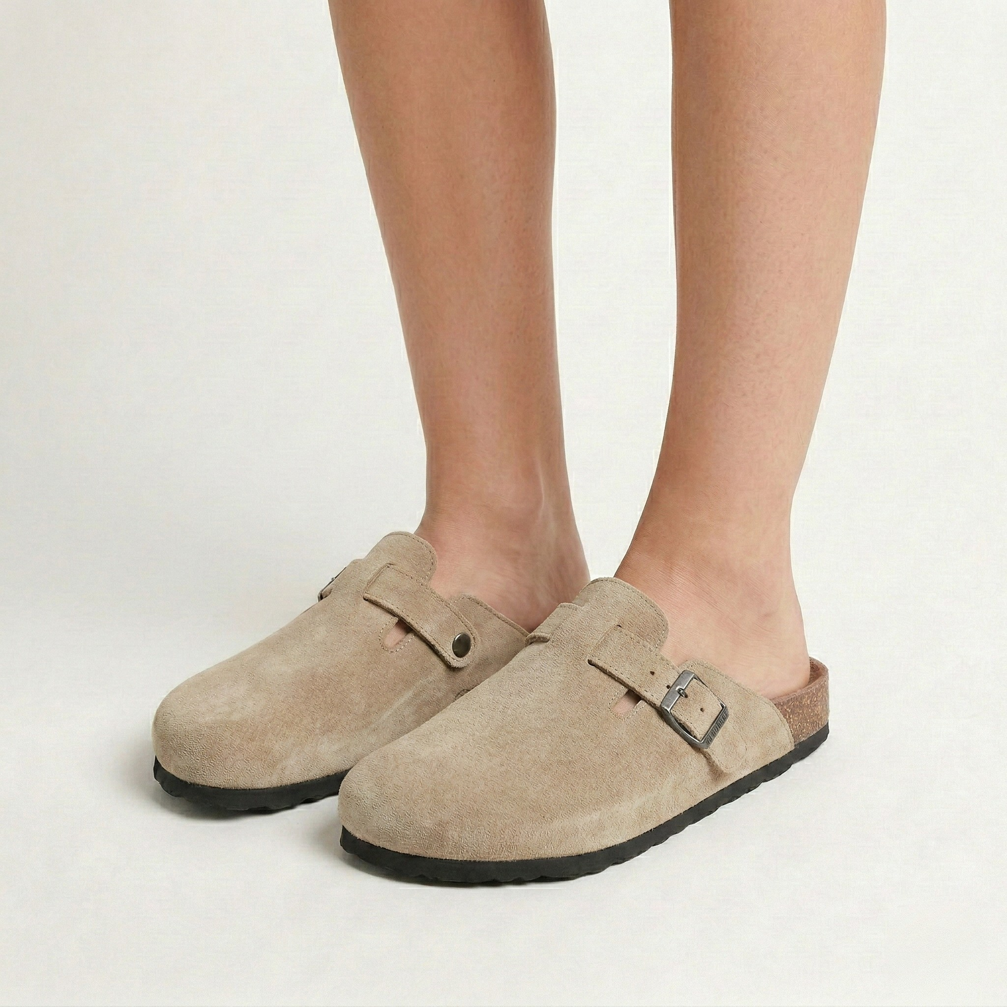 Women's Suede Clogs with Plush Soft Footbed