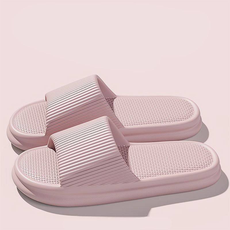 Women's Orthopedic Slide Sandals with Ribbed Upper and Textured Footbed