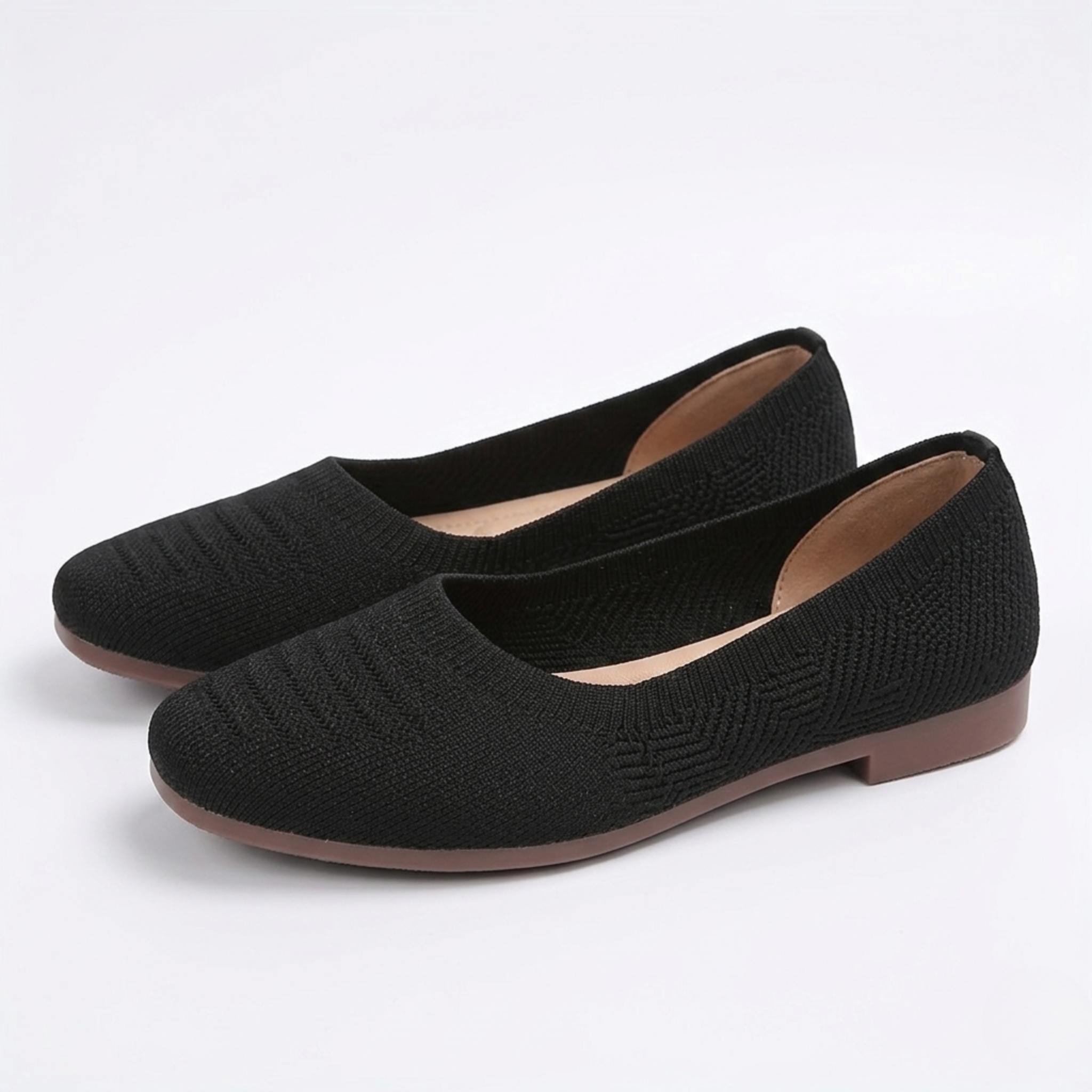 Women's Breathable Woven Slip‑On Flats with Rubber Sole Comfort