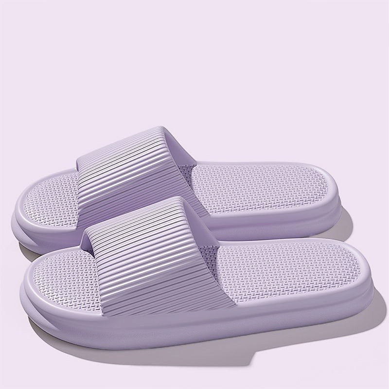 Women's Orthopedic Slide Sandals with Ribbed Upper and Textured Footbed