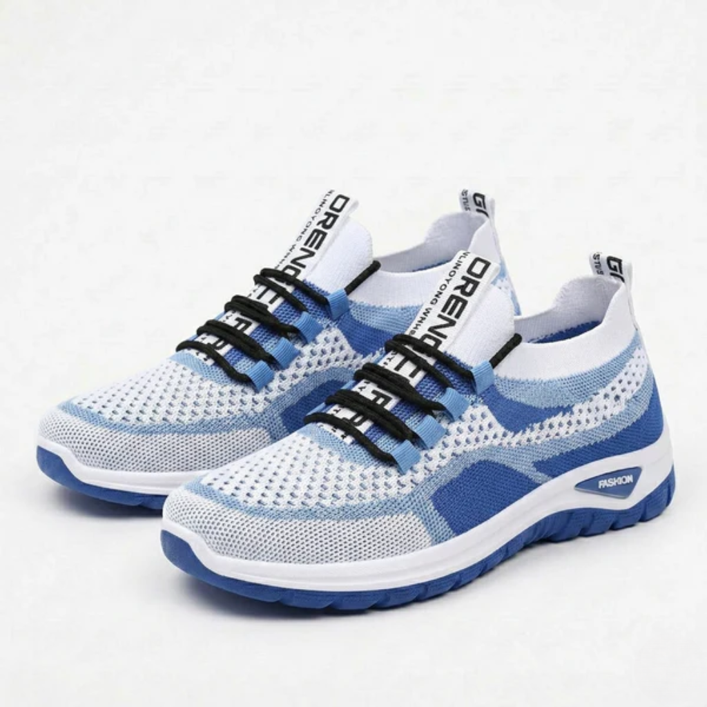 Women's Breathable Mesh Sneakers with Lace-up Detail and Contrast Sole