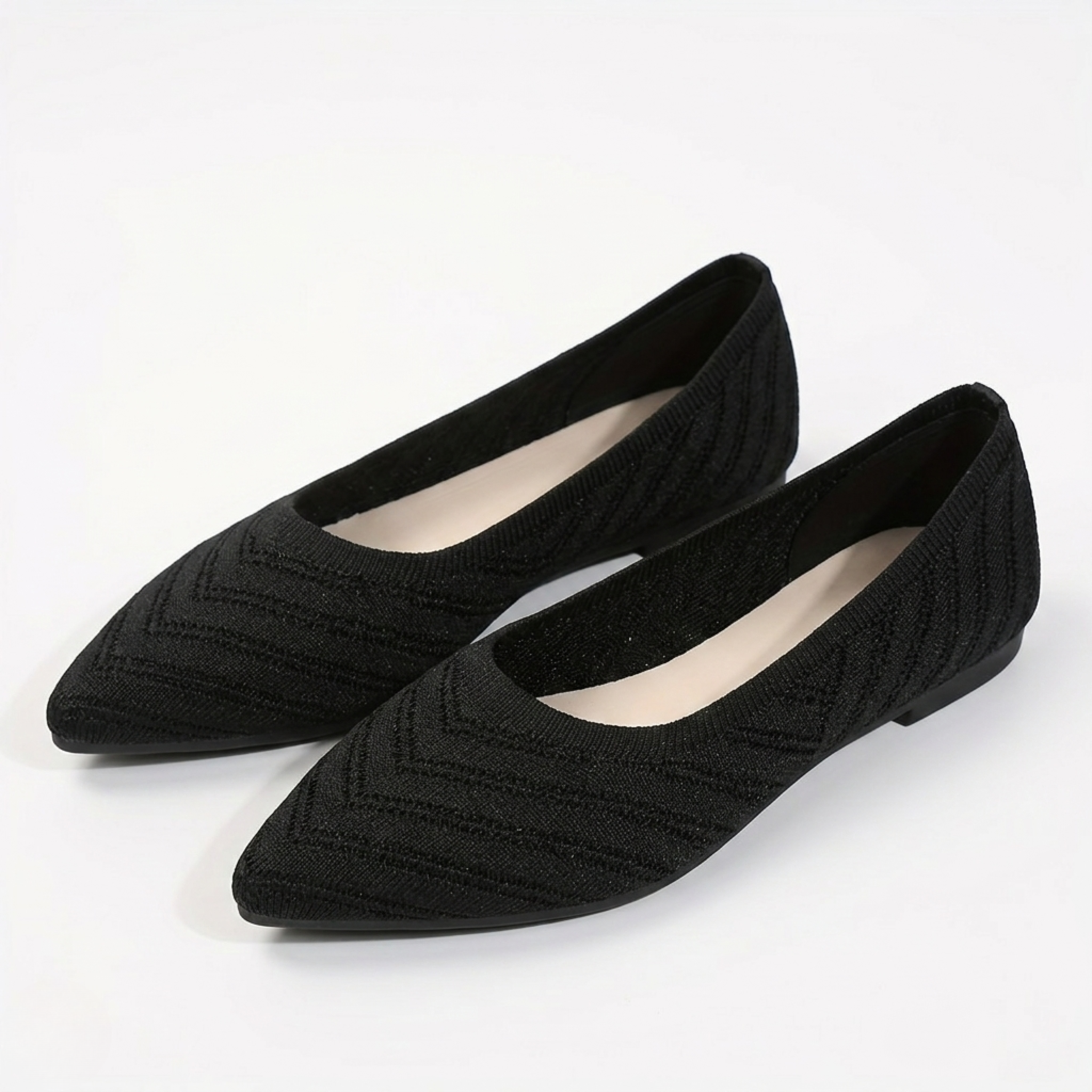 Women’s Knitted Pointed‑Toe Flats with Breathable Comfort