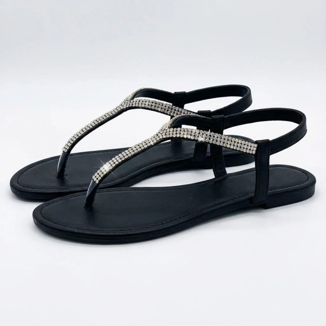 Women's Comfortable Footbed Sandals with Sparkly Design