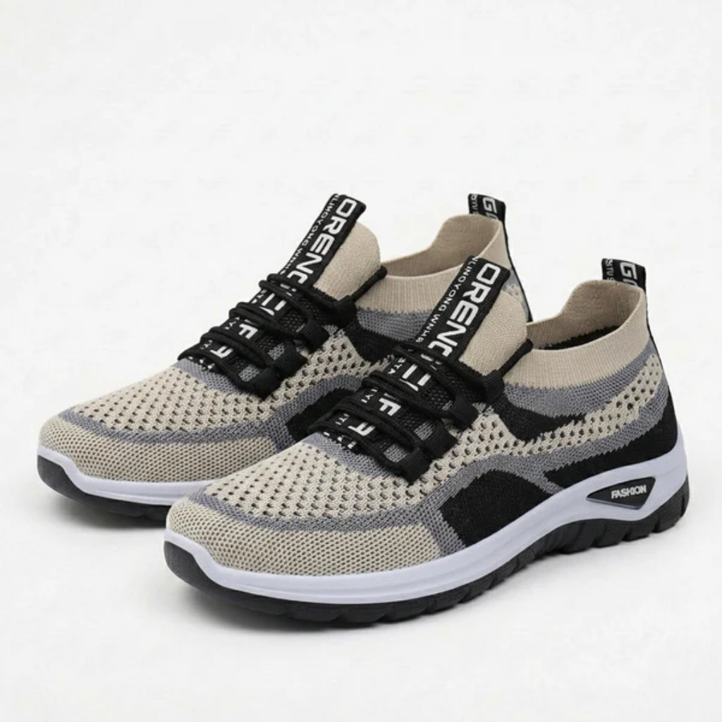 Women's Breathable Mesh Sneakers with Lace-up Detail and Contrast Sole