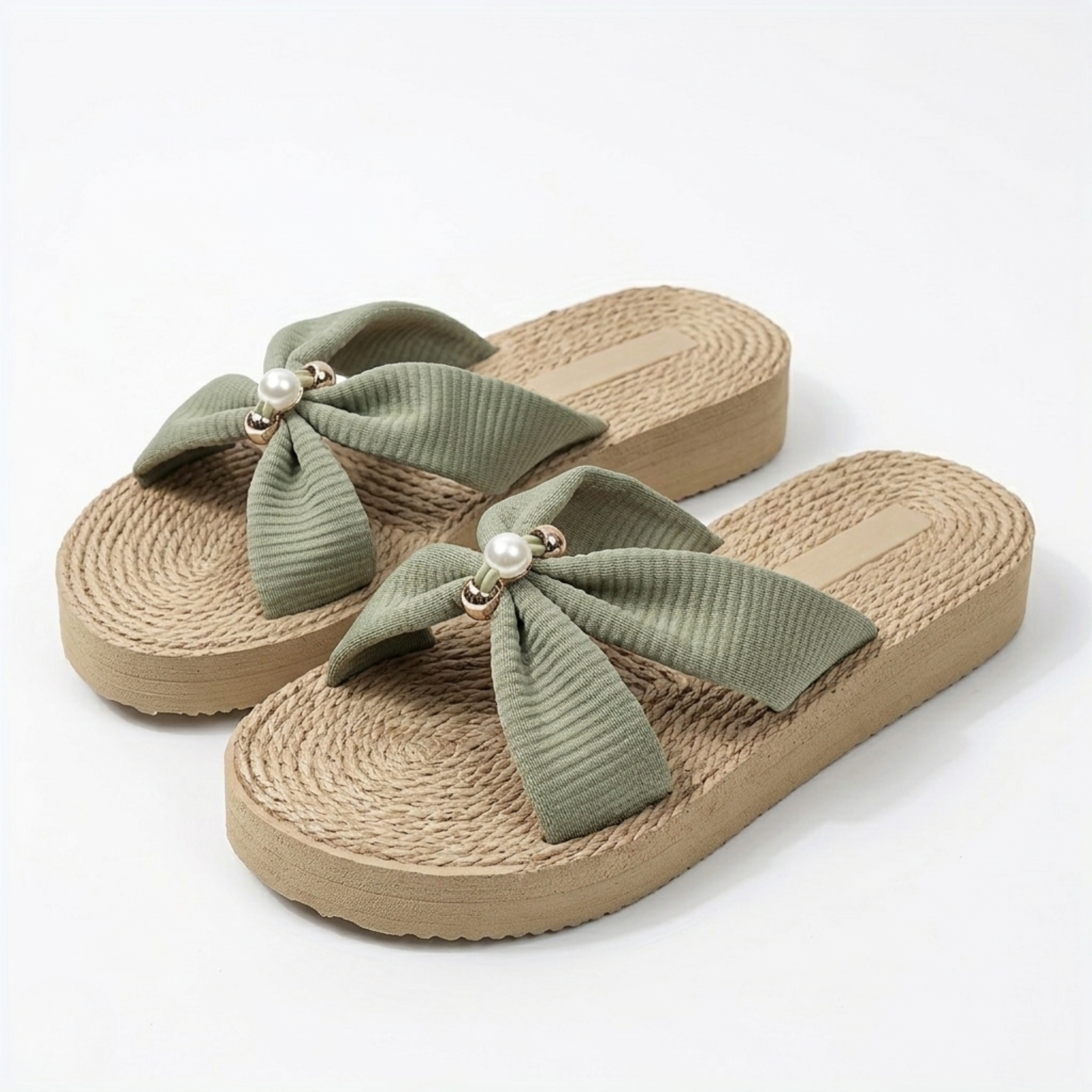 Women's Flat Sandals with Decorative Embellishment and Lightweight Sole