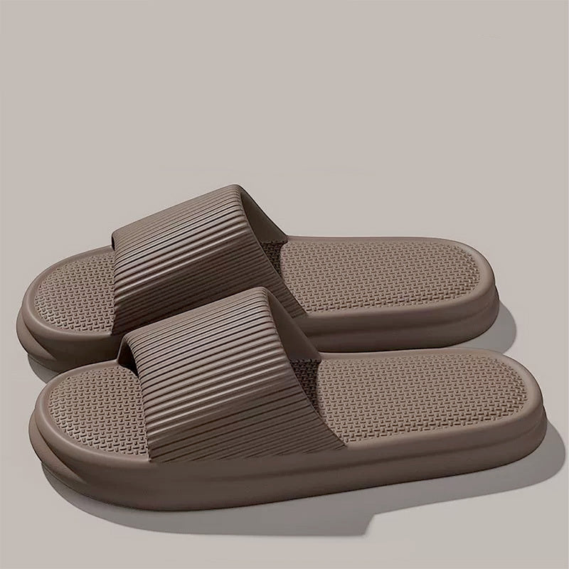 Women's Orthopedic Slide Sandals with Ribbed Upper and Textured Footbed