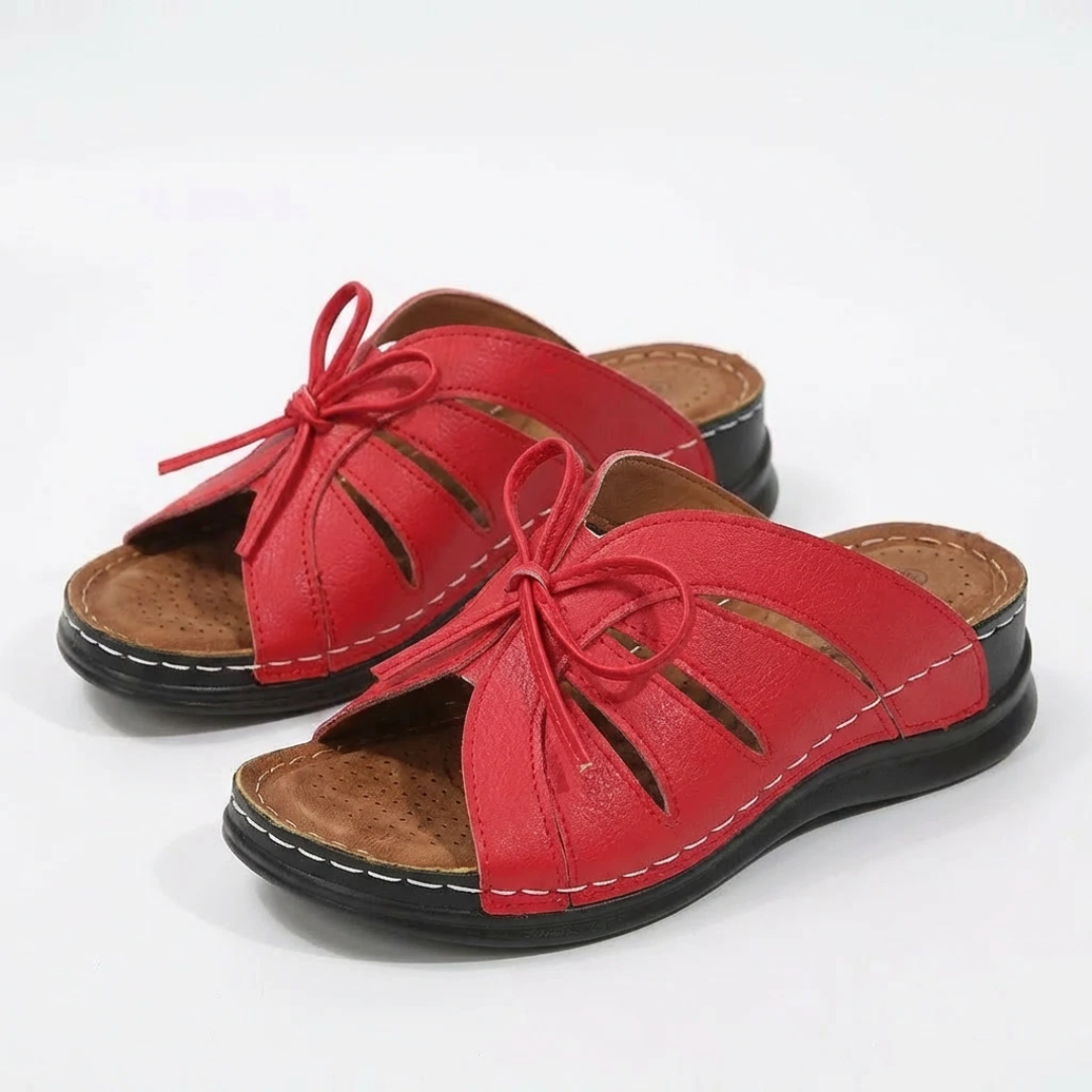 Women's Leather Lace-Up Sandals with Elegant Summer Design