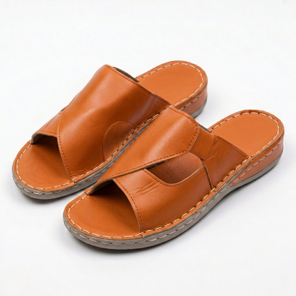 Women's Leather Sandals with Cushioned Comfort