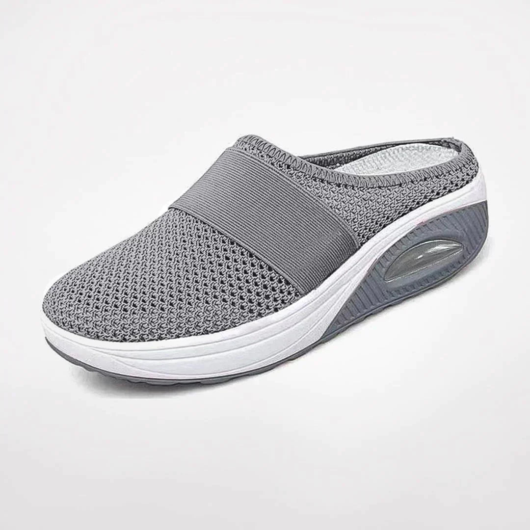 Women's Orthopedic Mesh Mules Air-Cushion Sole and Elastic Band Slip-Ons