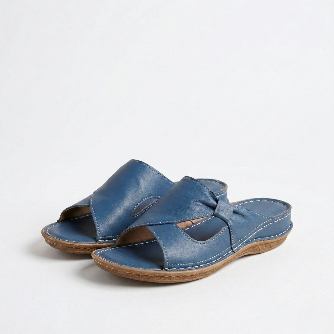 Women's Leather Sandals with Cushioned Comfort