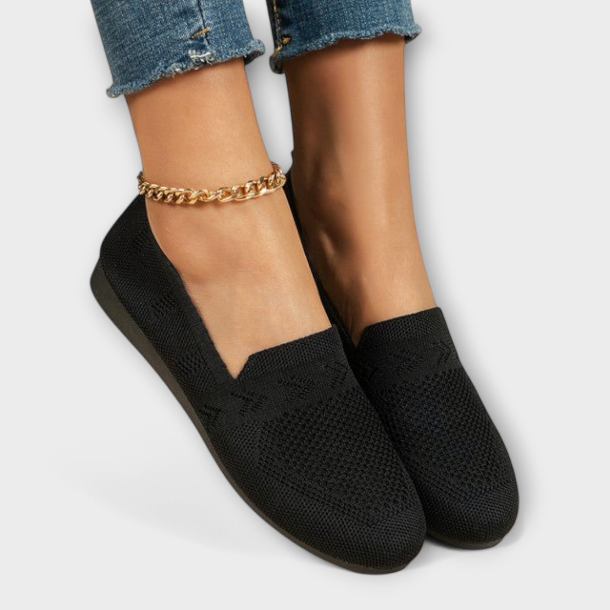 Women's Orthopedic Loafer Flats with Breathable Knit and Round Toe