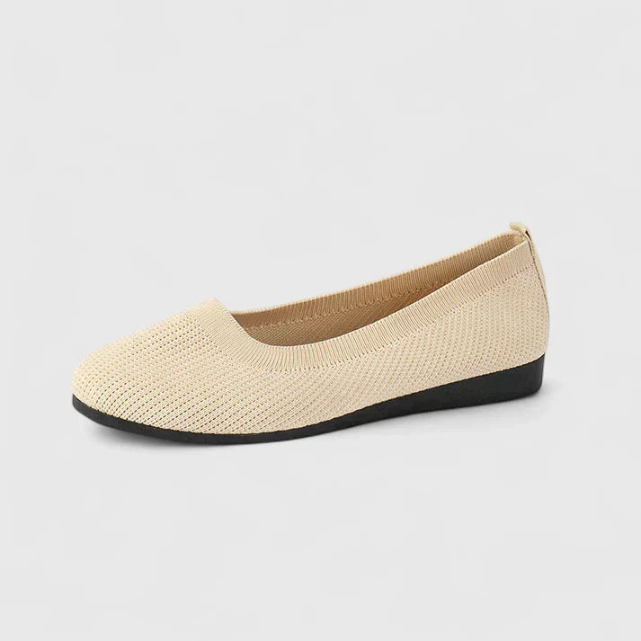 Women's Knit Ballet Flats with Quilted Insole and Round Toe