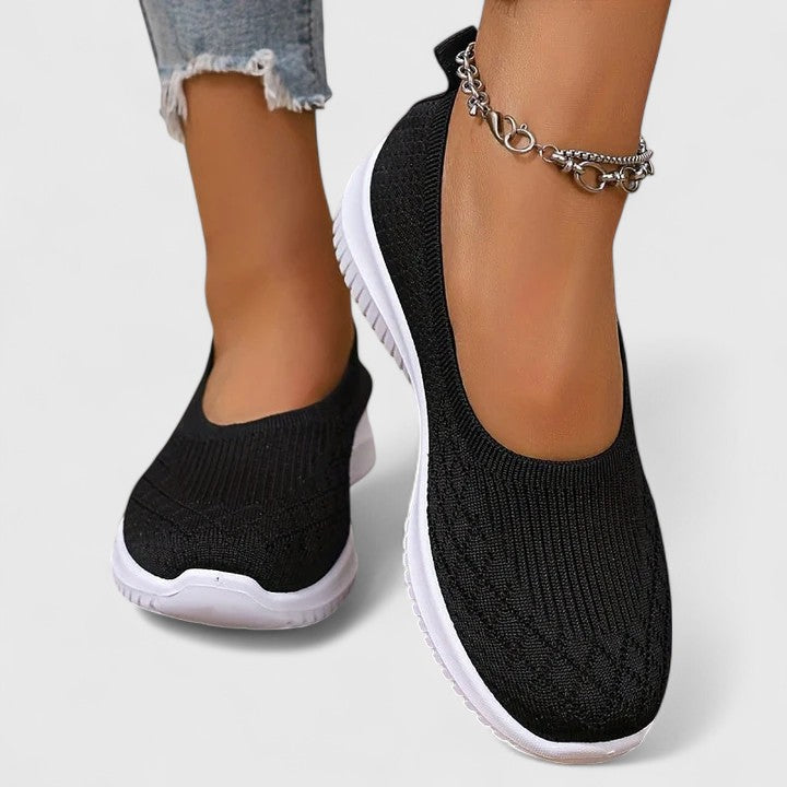 Women's Mesh Slip-on Sneakers with Flexible Sole and Breathable Knit Upper