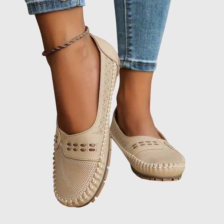 Women's Orthopedic Perforated Loafers with Flexible Sole