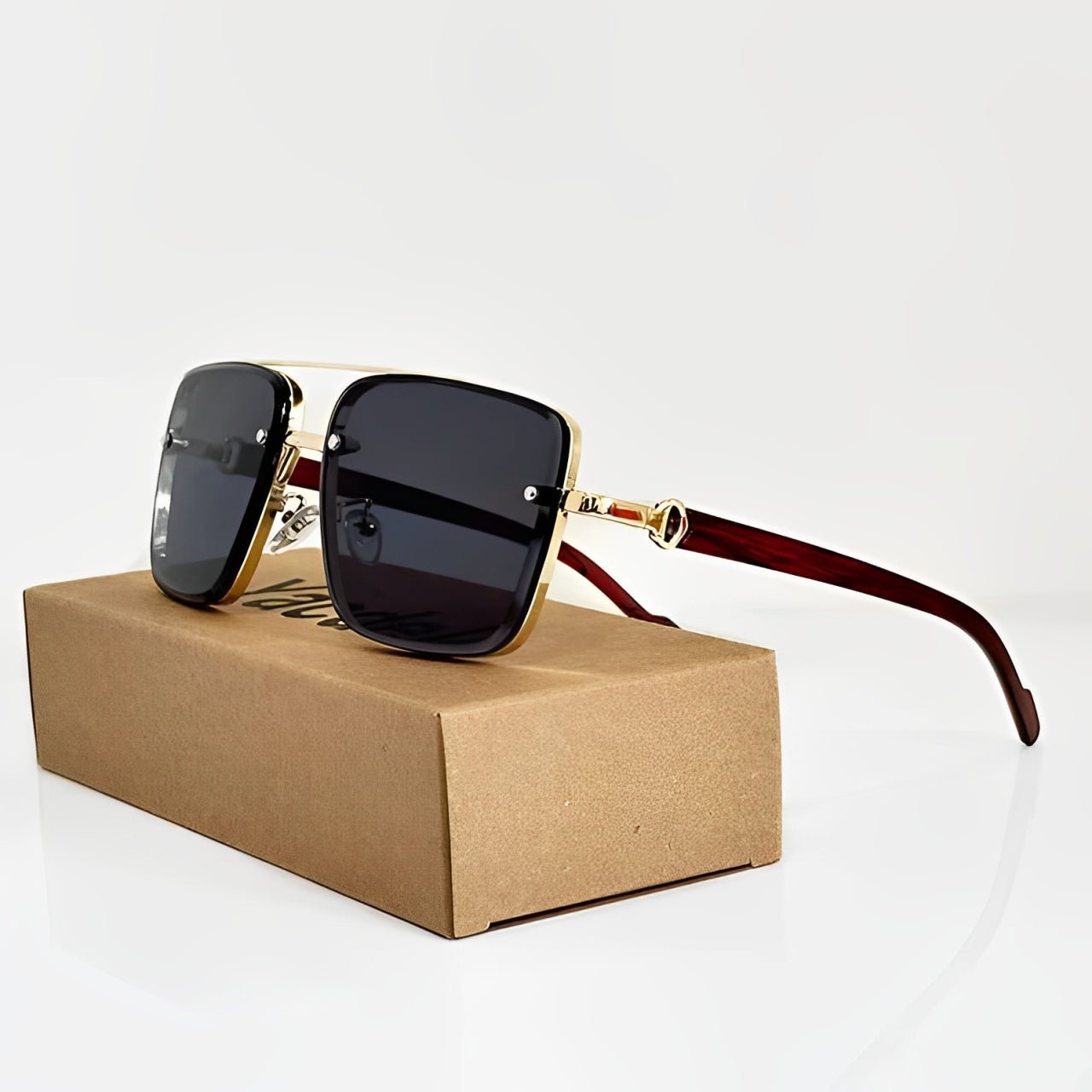 Women's Aviator Sunglasses Gradient Lenses and Wooden Temples