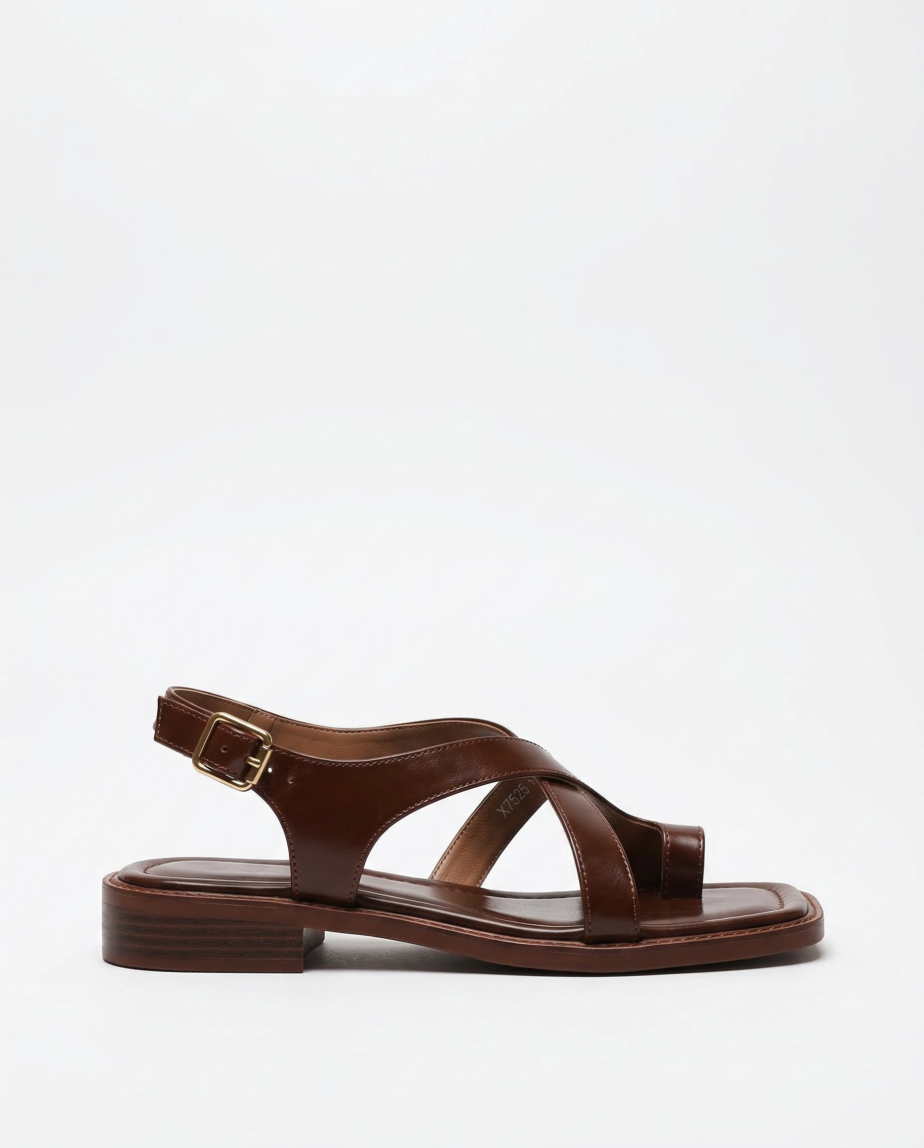 Women's Leather Sandals Crossover Straps and Adjustable Buckle
