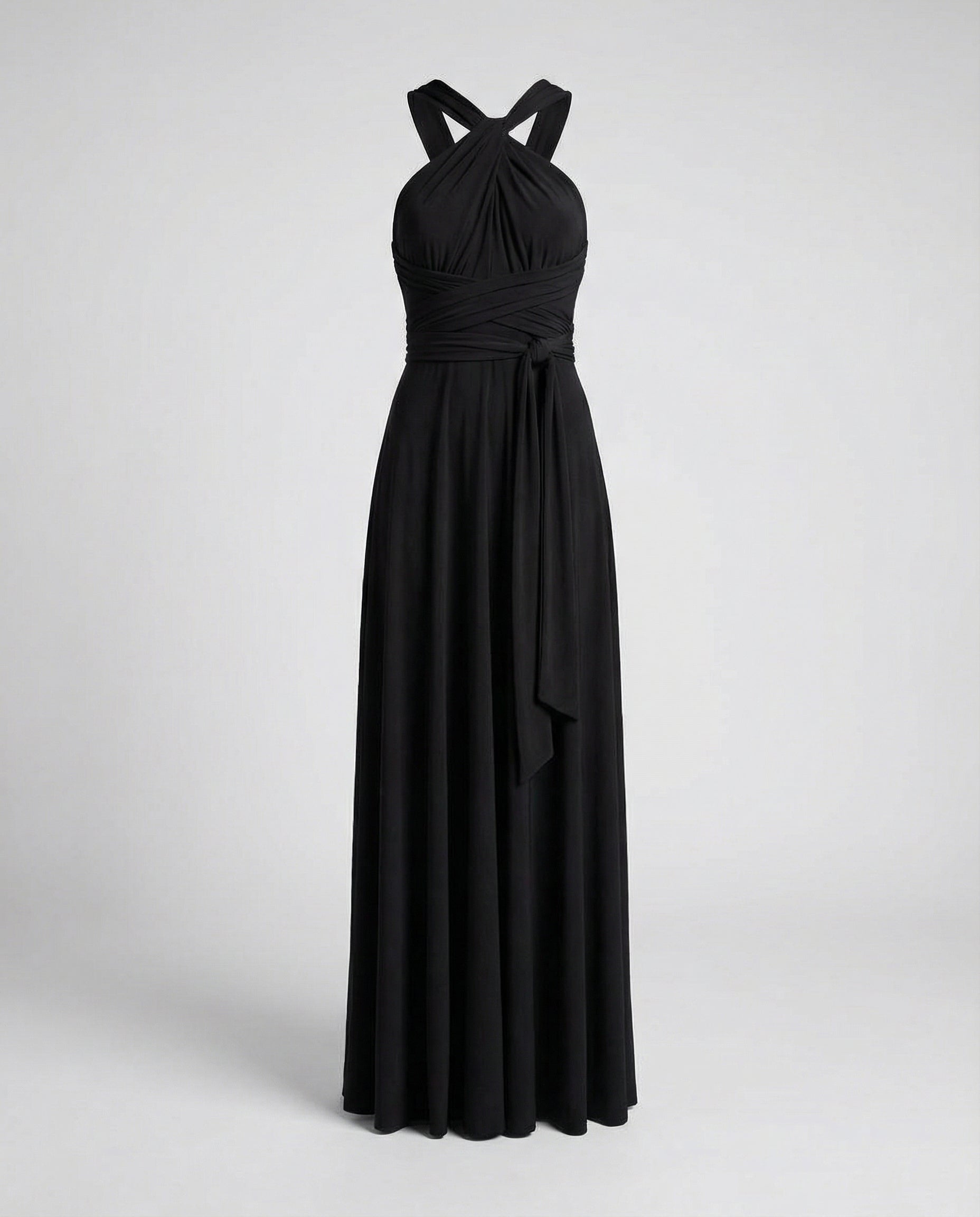 Women's Multiway Maxi Wedding Guest Dress V-Neck and Versatile Tie Design