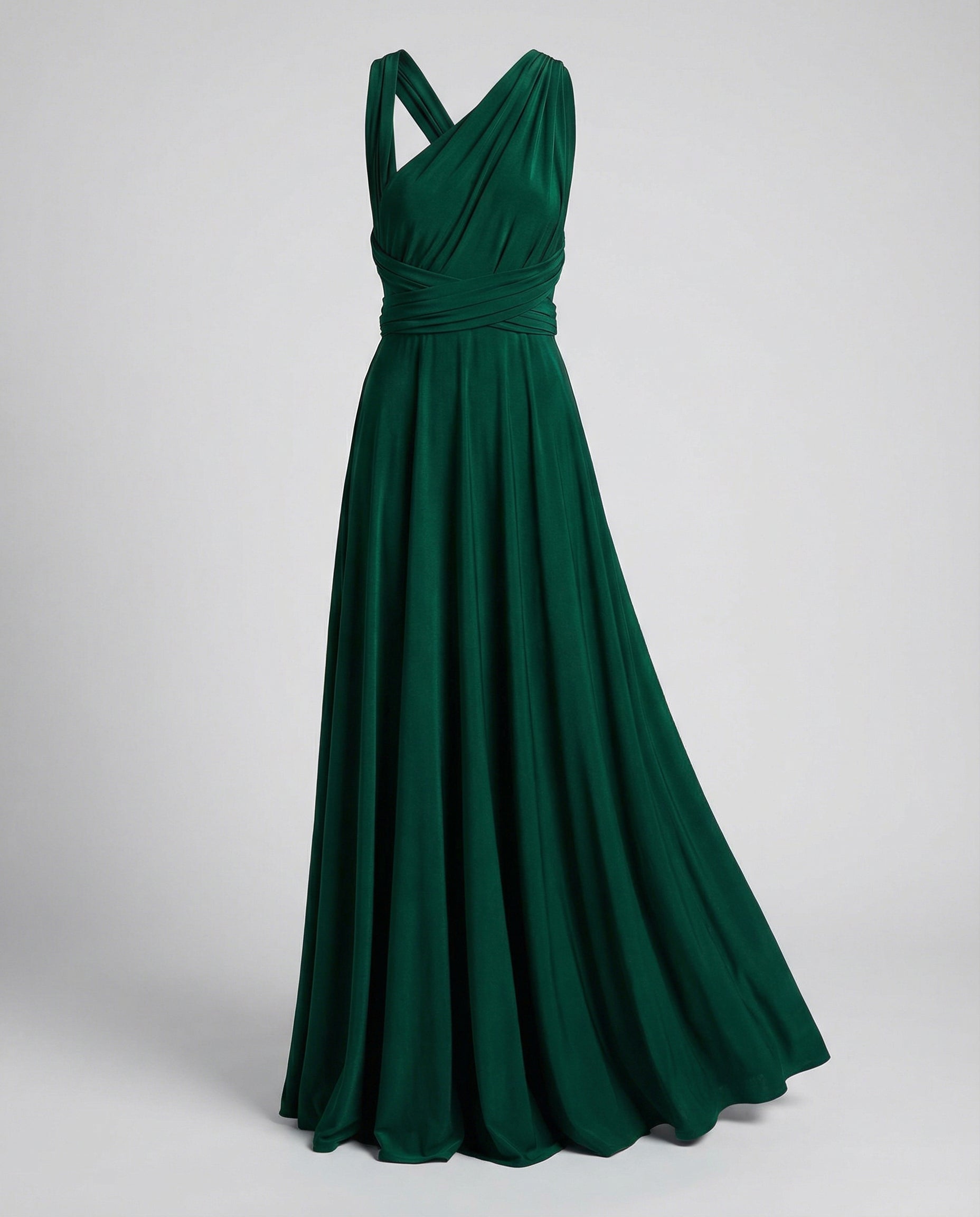 Women's Multiway Maxi Wedding Guest Dress V-Neck and Versatile Tie Design
