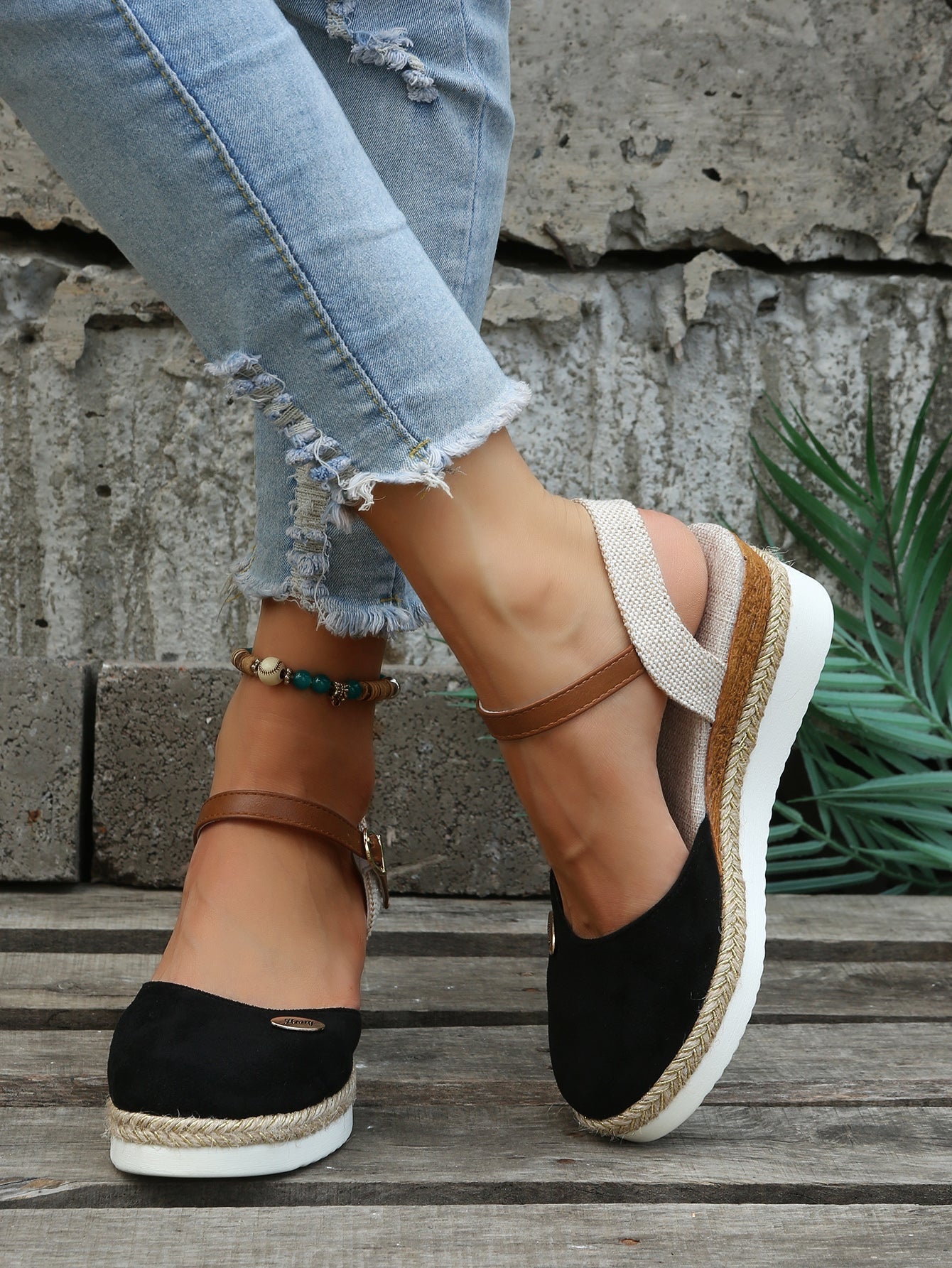 Women's Orthopedic Sandals Woven Wedge Platform Espadrille