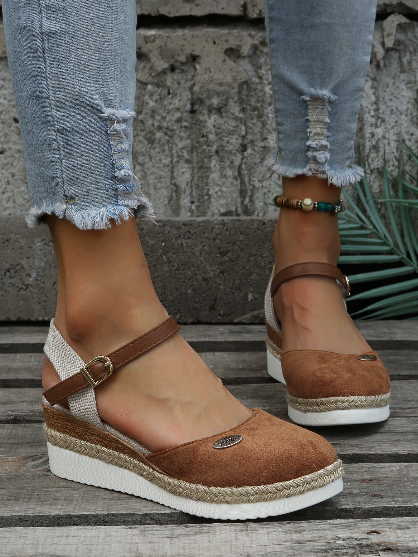 Women's Orthopedic Sandals Woven Wedge Platform Espadrille