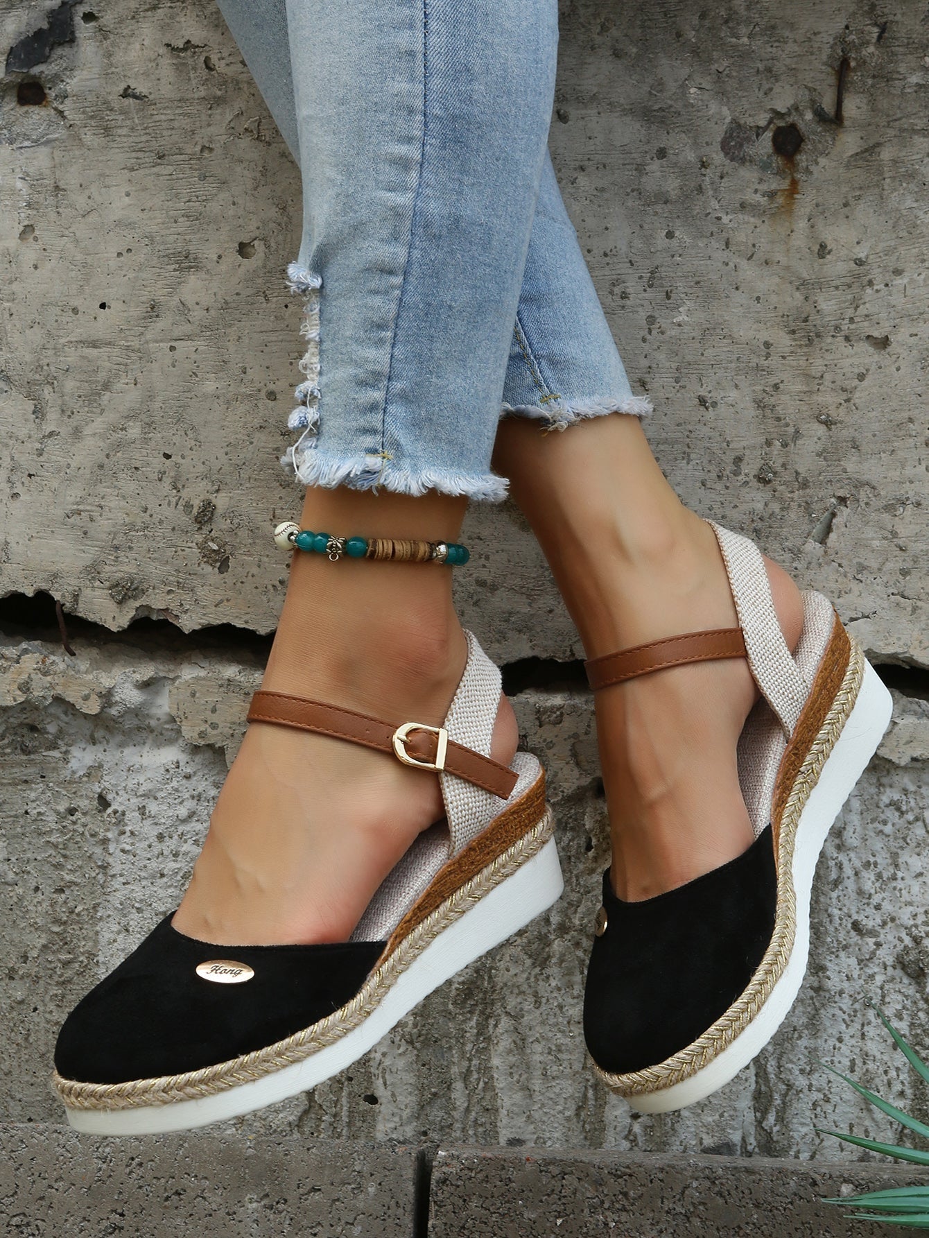 Women's Orthopedic Sandals Woven Wedge Platform Espadrille