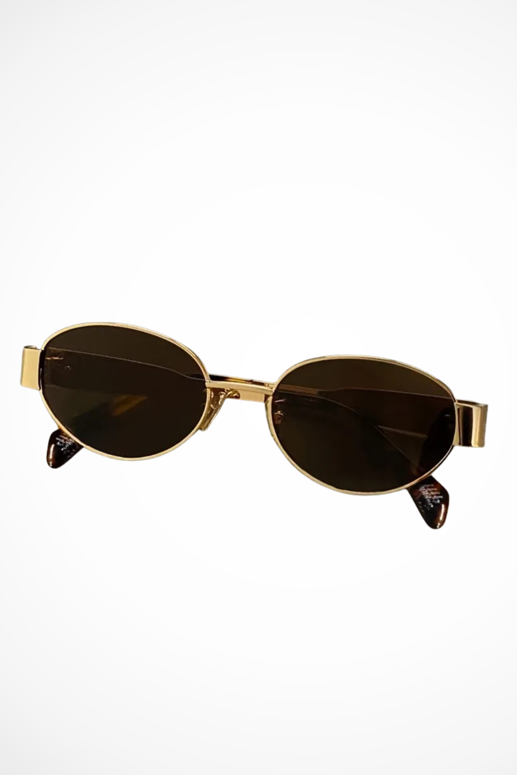 Women's Oval Sunglasses with Slim Frame and UV Protection