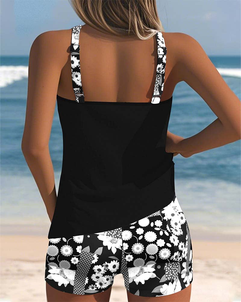 Women's Tankini Swimsuit Floral Two-Piece Bathing Suit