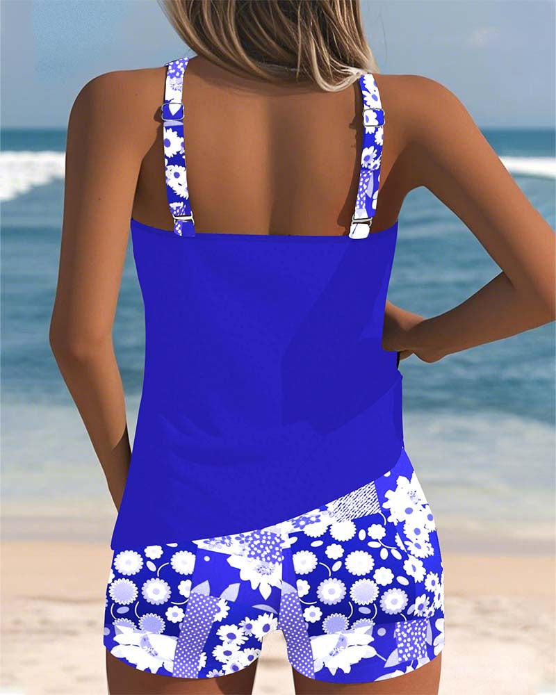 Women's Tankini Swimsuit Floral Two-Piece Bathing Suit