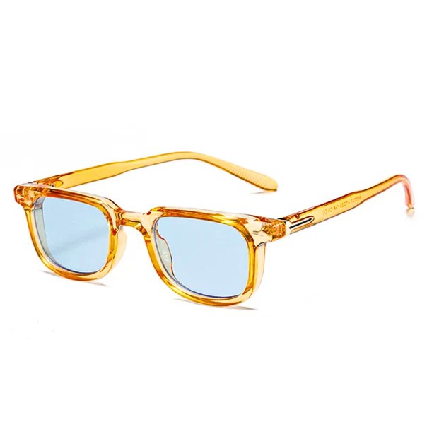 Women's Tortoiseshell Sunglasses Blue Lenses and Retro Square Frame