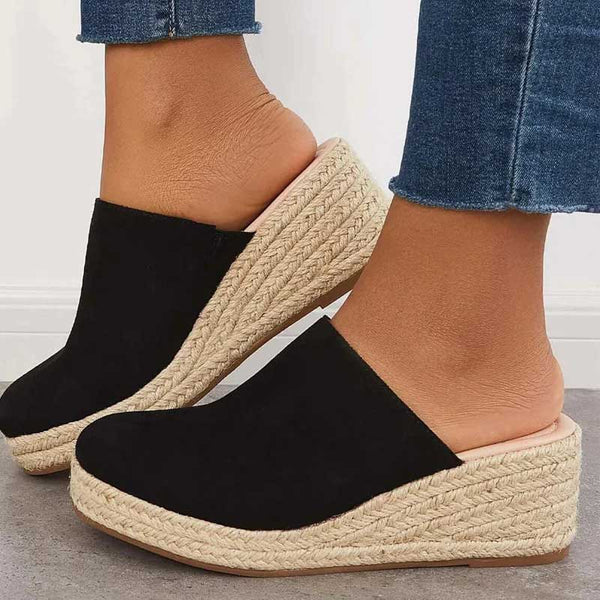 Women's Wedge Sandals Mid-Wedge Heel and Closed Round Toe