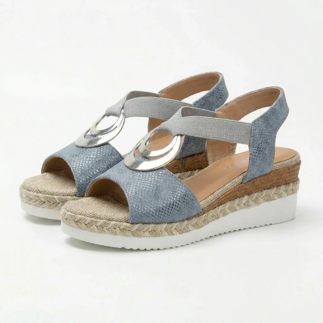 Women's Adjustable Leather Wedge Sandals for All-Day Comfort