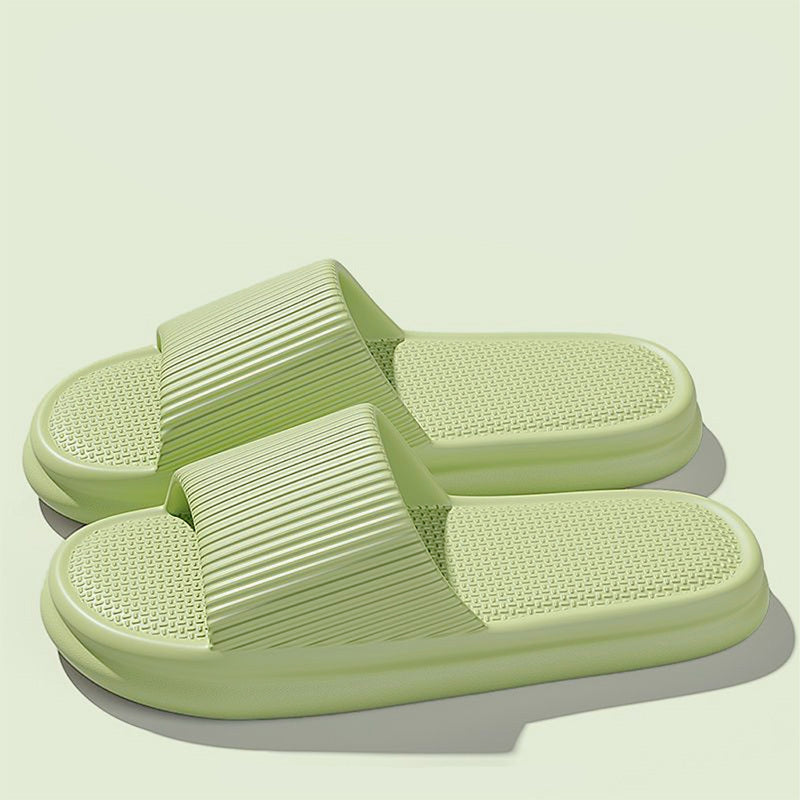 Women's Orthopedic Slide Sandals with Ribbed Upper and Textured Footbed