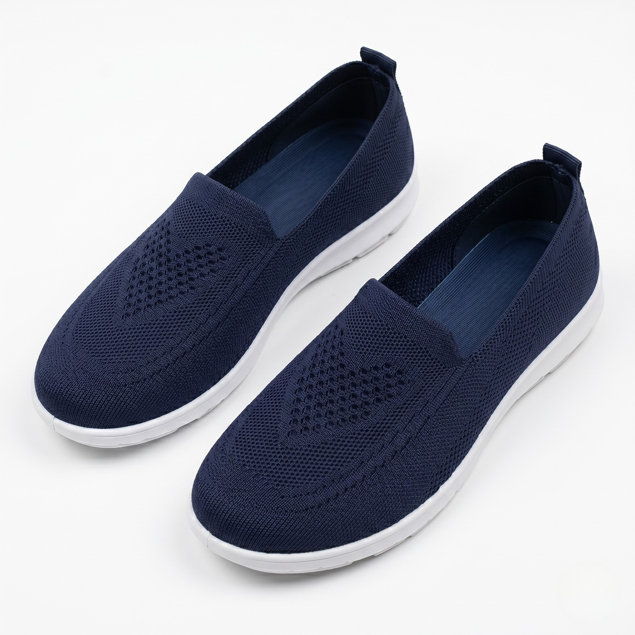 Women's Ergonomic Breathable Mesh Slip-On Sneakers with Heart Pattern and Flexible Sole