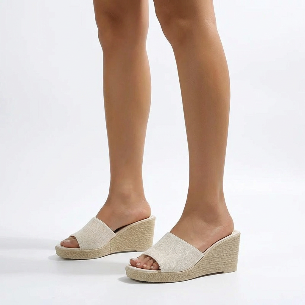 Women's Square-Toe Slides with Sculpted Design for Modern Style