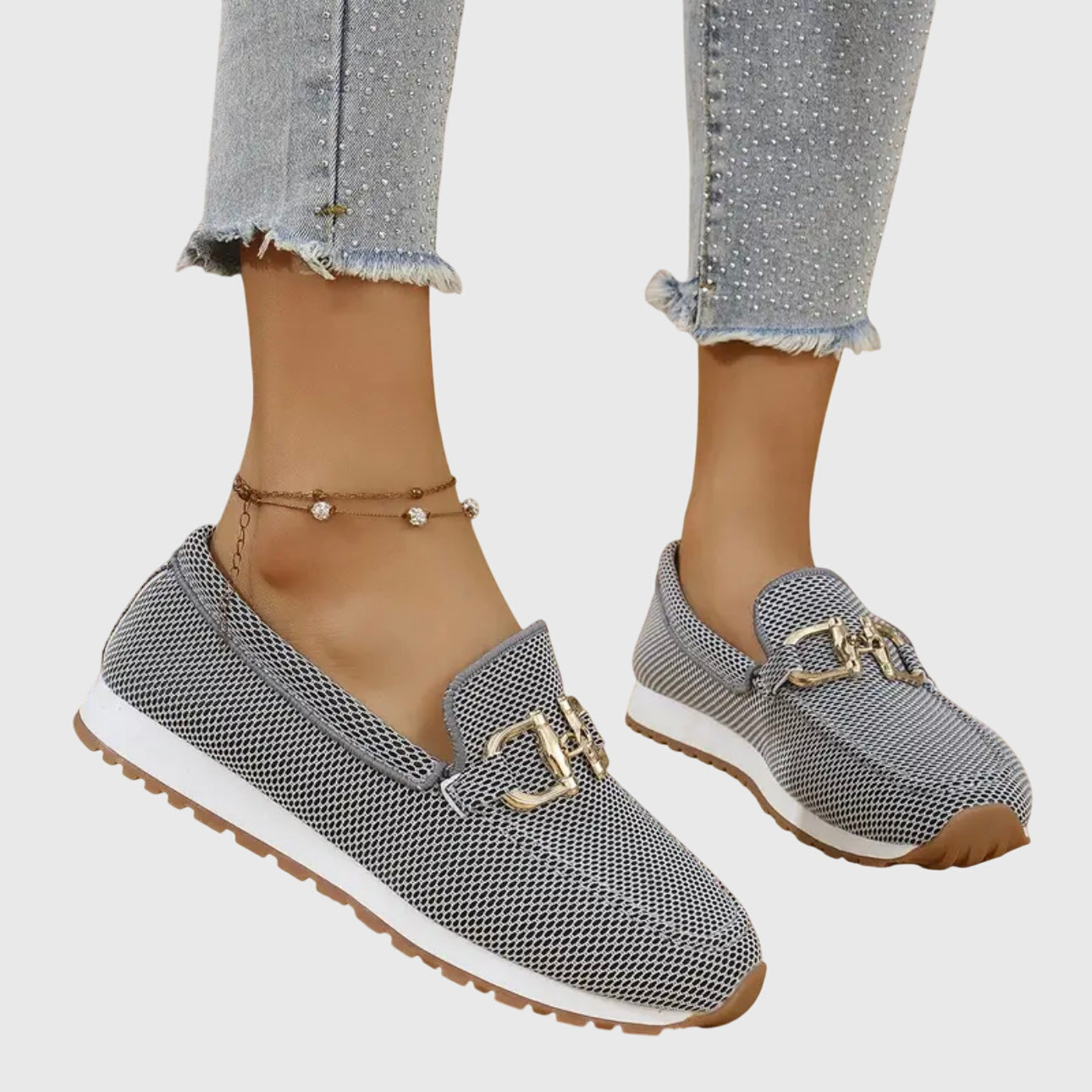 Women's Mesh Loafers with Cushioned Sole