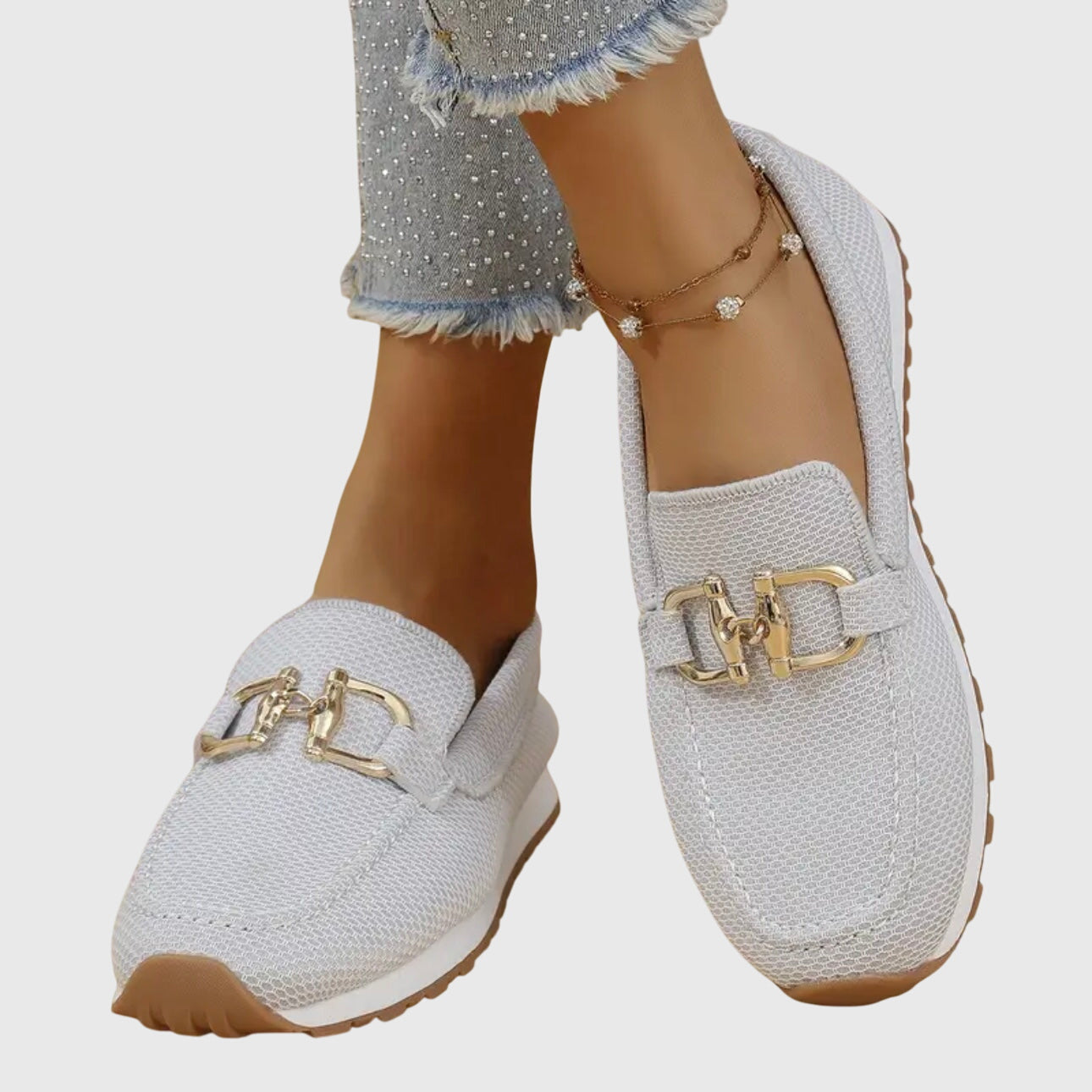 Women's Mesh Loafers with Cushioned Sole