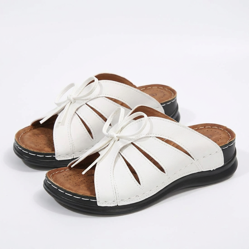 Women's Leather Lace-Up Sandals with Elegant Summer Design