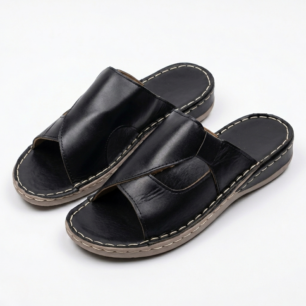 Women's Leather Sandals with Cushioned Comfort