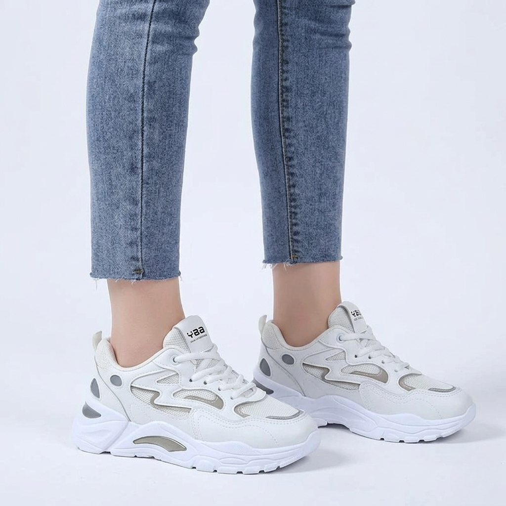 Women's Orthopedic Walking Sneakers with Breathable Mesh and Chunky Sole