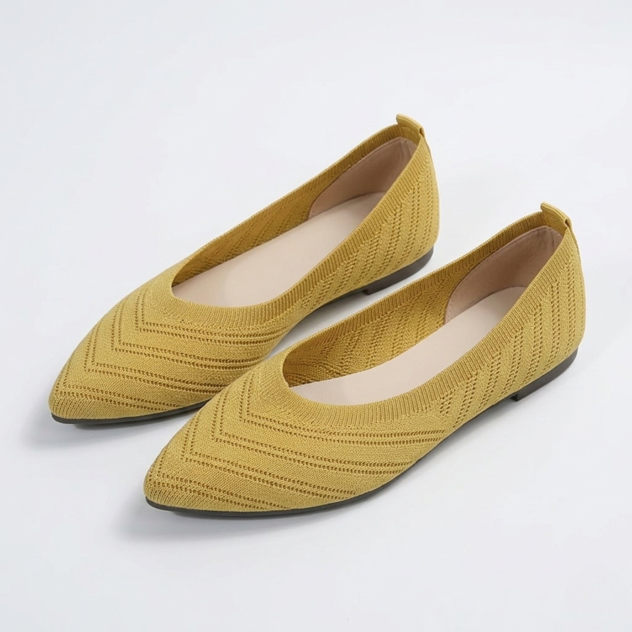Women’s Knitted Pointed‑Toe Flats with Breathable Comfort