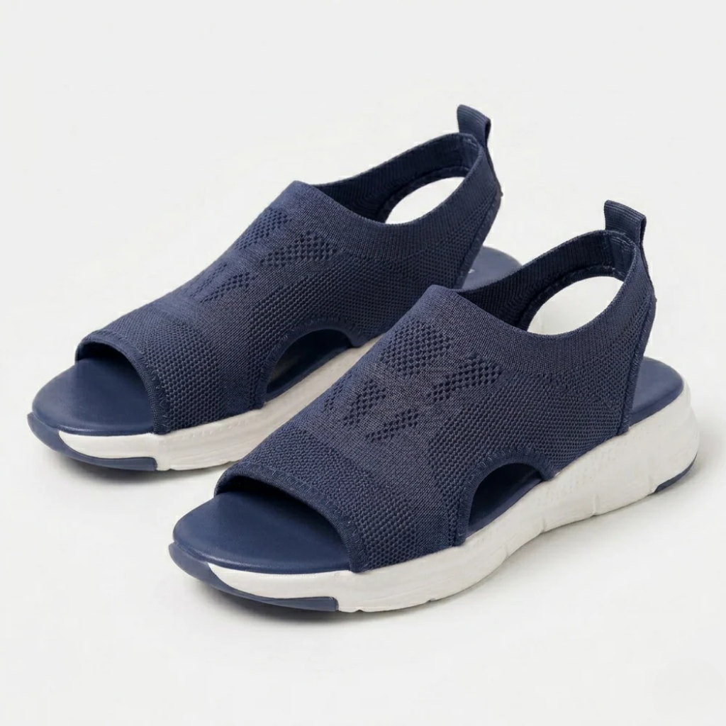 Women's Orthopedic Mesh Slingback Sandals with Platform Sole and Cut-Out Detail