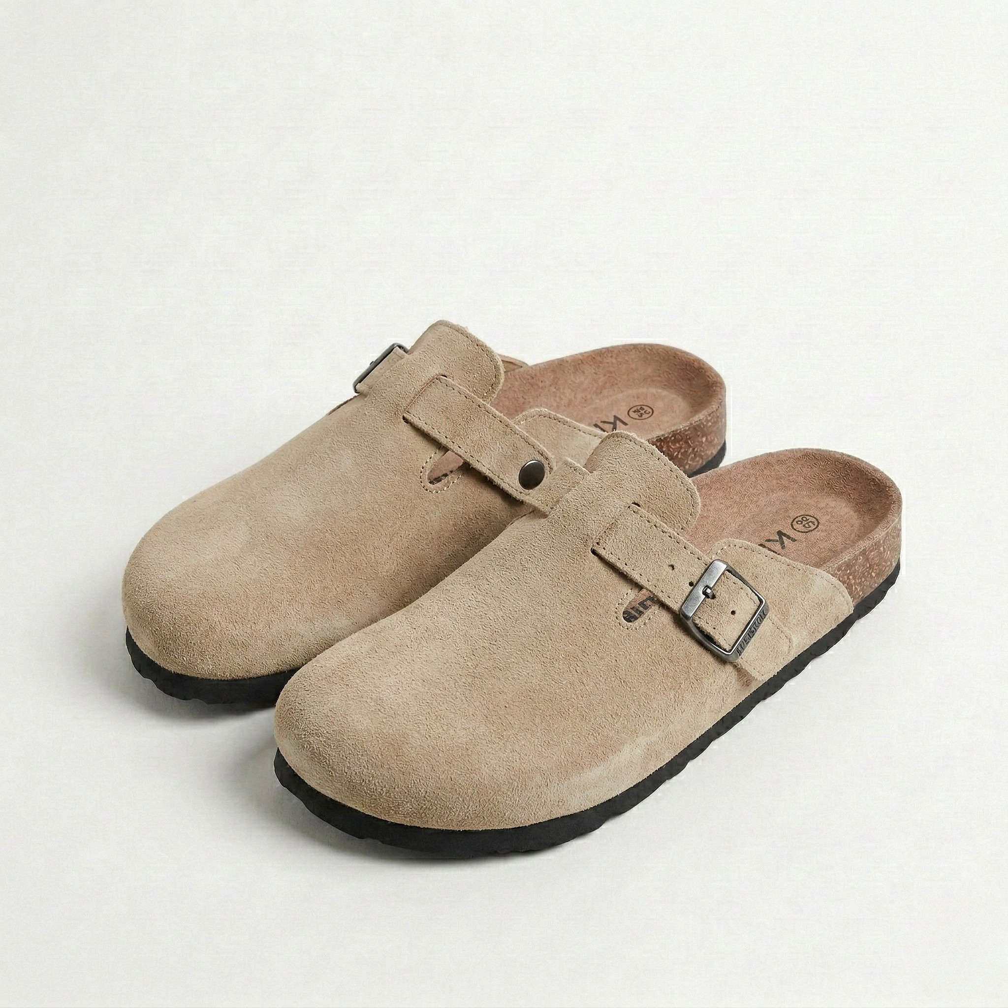 Women's Suede Clogs with Plush Soft Footbed