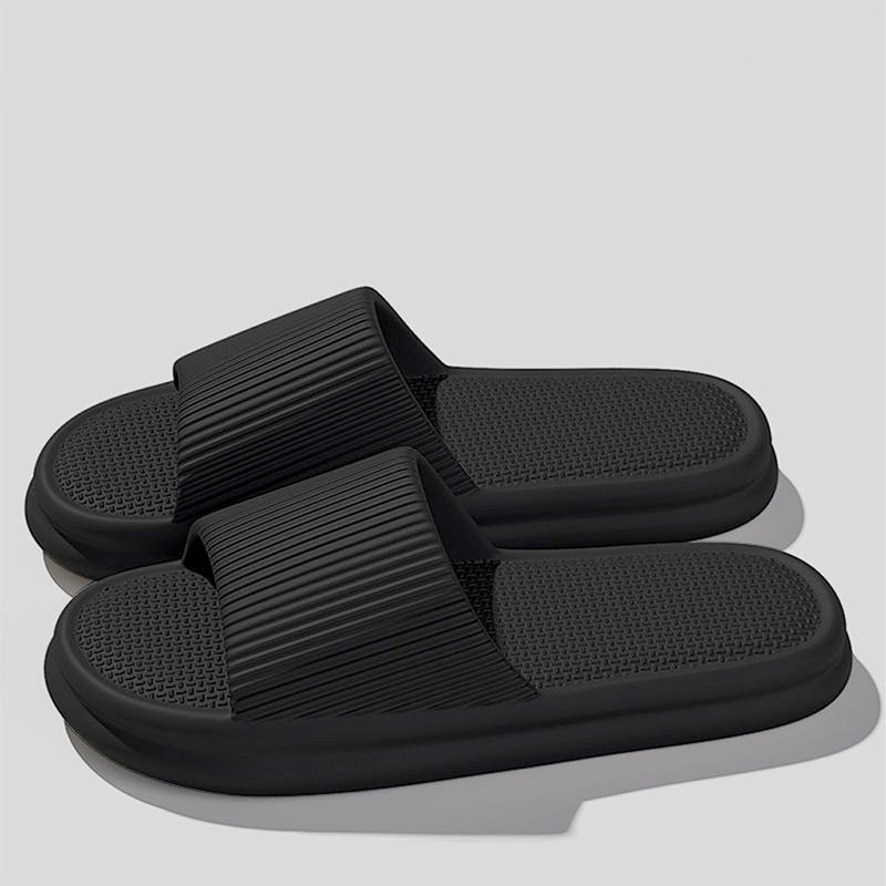 Women's Orthopedic Slide Sandals with Ribbed Upper and Textured Footbed