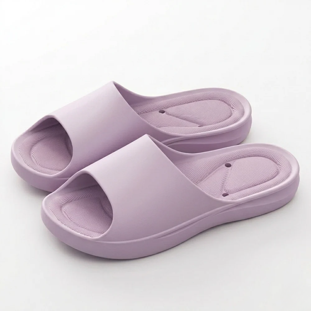 Women's Orthopedic Slide Sandals with Smooth Upper and Textured Footbed
