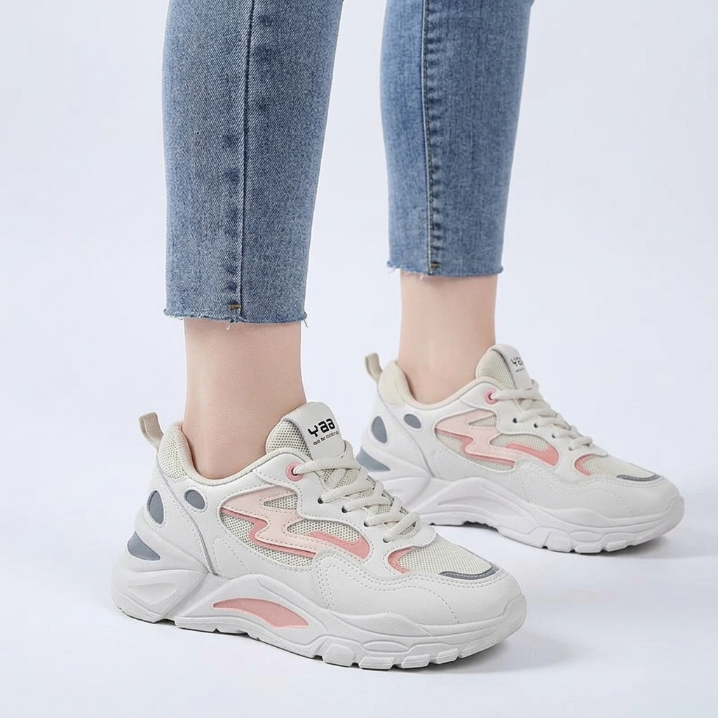 Women's Orthopedic Walking Sneakers with Breathable Mesh and Chunky Sole