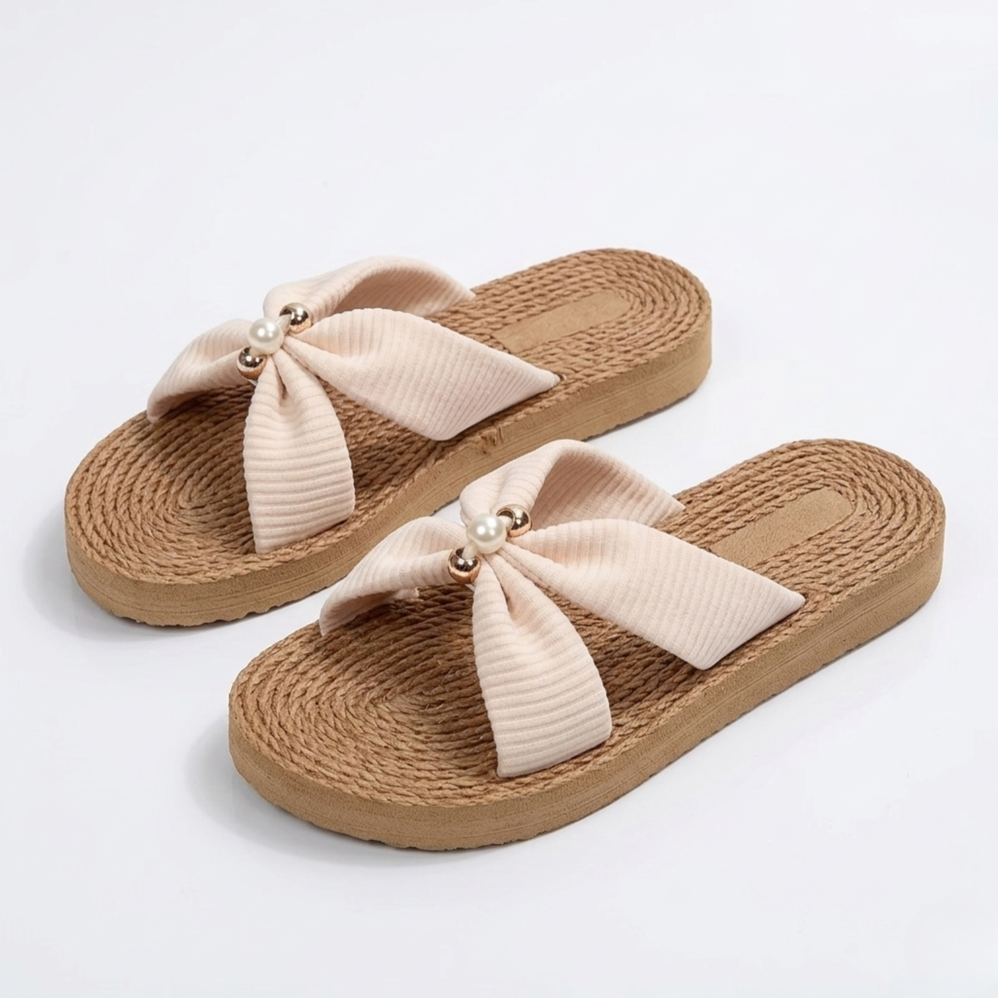 Women's Flat Sandals with Decorative Embellishment and Lightweight Sole