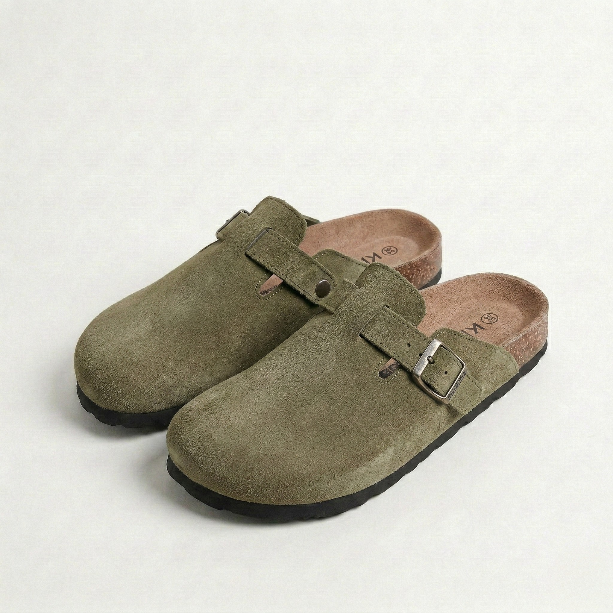 Women's Suede Clogs with Plush Soft Footbed