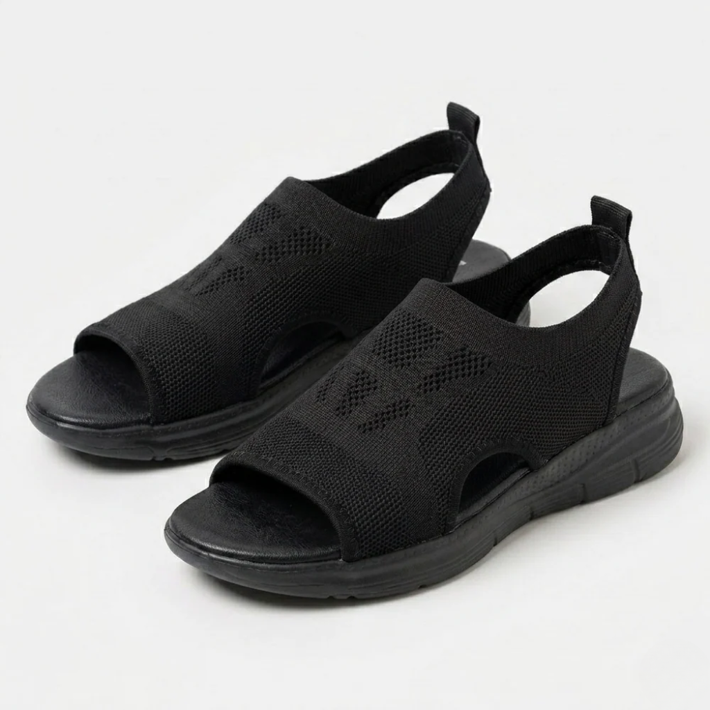 Women's Orthopedic Mesh Slingback Sandals with Platform Sole and Cut-Out Detail