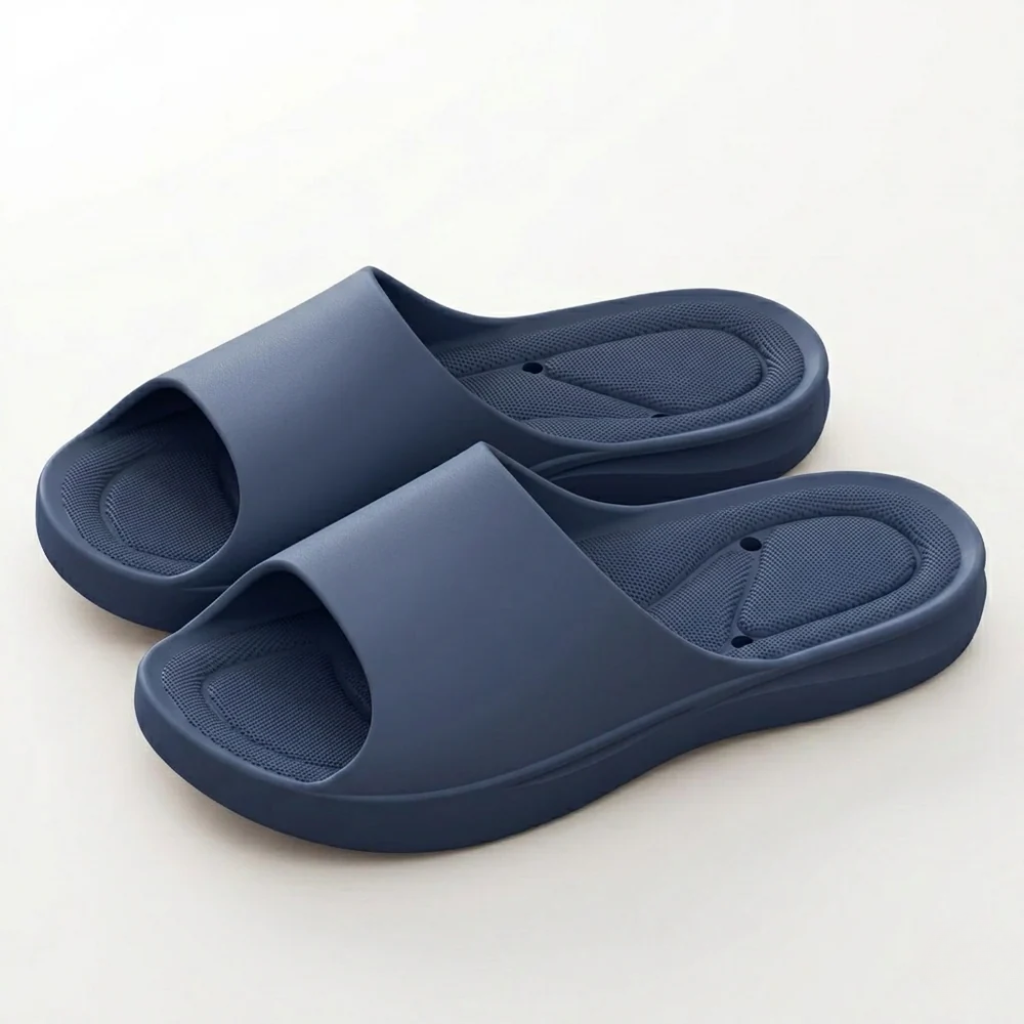 Women's Orthopedic Slide Sandals with Smooth Upper and Textured Footbed