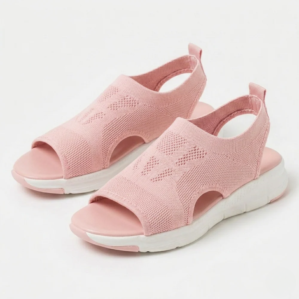 Women's Orthopedic Mesh Slingback Sandals with Platform Sole and Cut-Out Detail